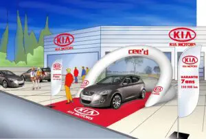 Arche car display gonflable Kia : arche gonflable personnalisée