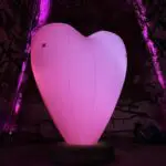 Coeur rose gonflable Pommery