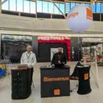 ballon sur mat gonflable orange