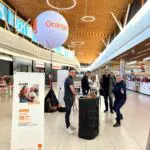 ballon sur mat gonflable orange