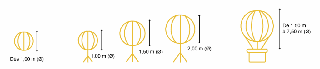 Ballon gonflable publicitaire Dimensions ballons Dimensions ballons