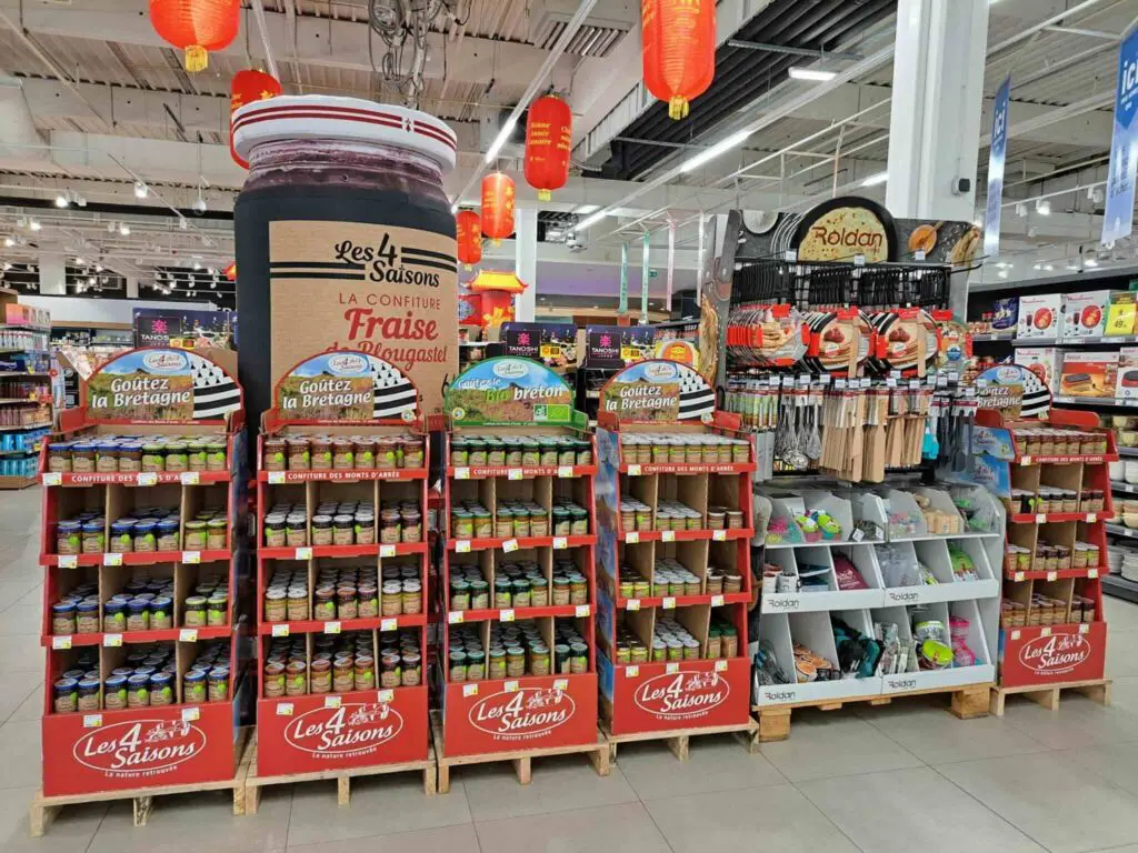 PLV gonflable magasin et centre commercial pot de confiture gonflable 4 saisons confiture gonflable les 4 saisons