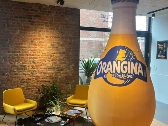 bouteille gonflable orangina