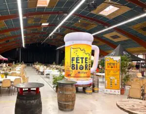 chope de bière gonflable fermiers d'aveyron