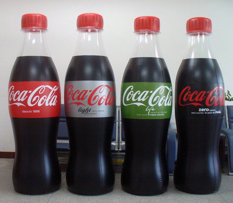 Bouteilles gonflables Coca-Cola