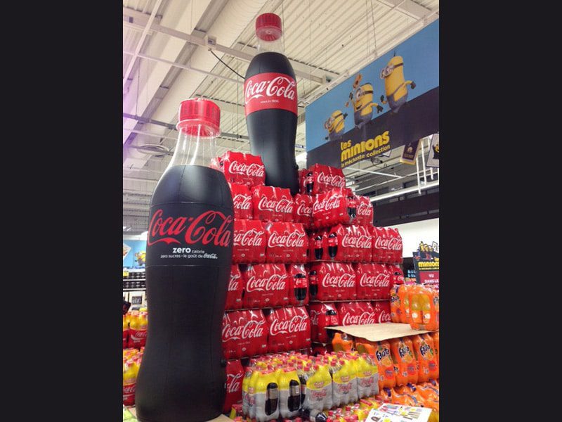 Bouteilles gonflables Coca-Cola