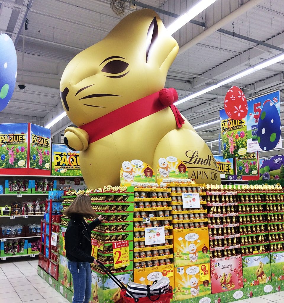 Mascotte gonflable - Lapins de pâques gonflables Lindt
