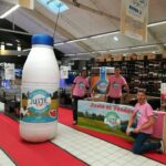 PLV gonflables : bouteille gonflable de lait Juste & Vendéen