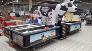 Mascotte gonflable vache