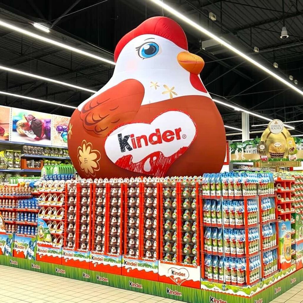 Poule gonflable Kinder leclerc marly sebastien weyland