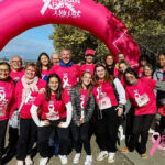 arche gonflable ronde ruban rose