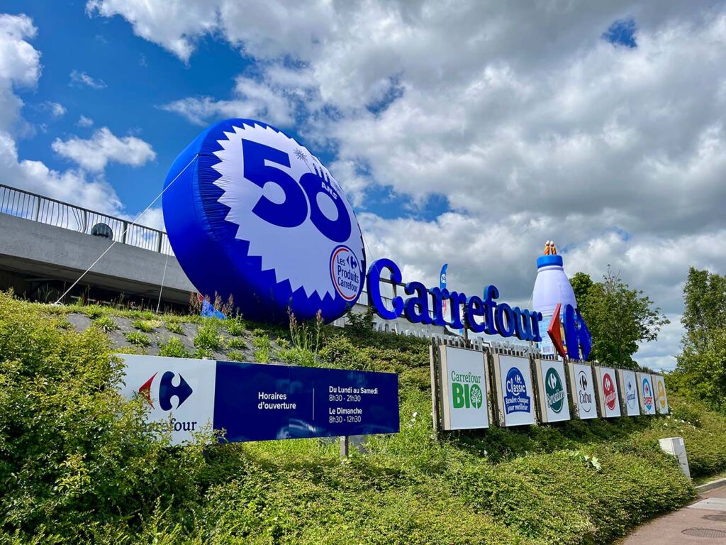 logo gonflable carrefour 50 ans